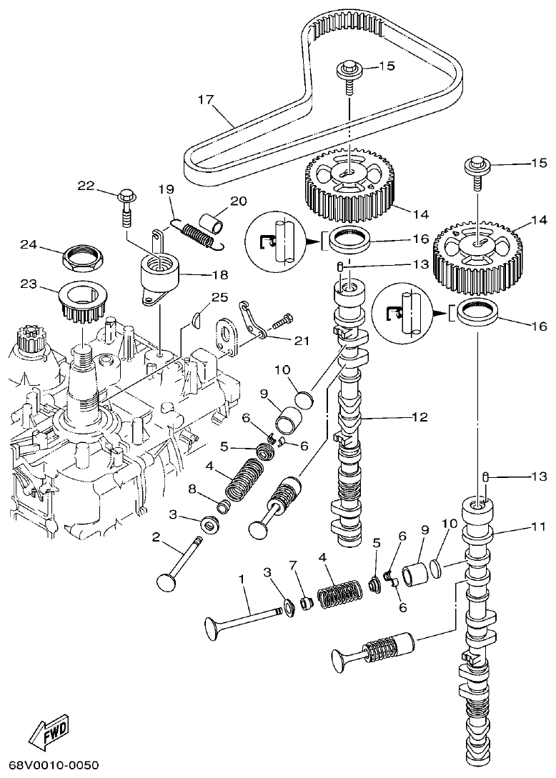 Yamaha 20 VALVE parts diagram